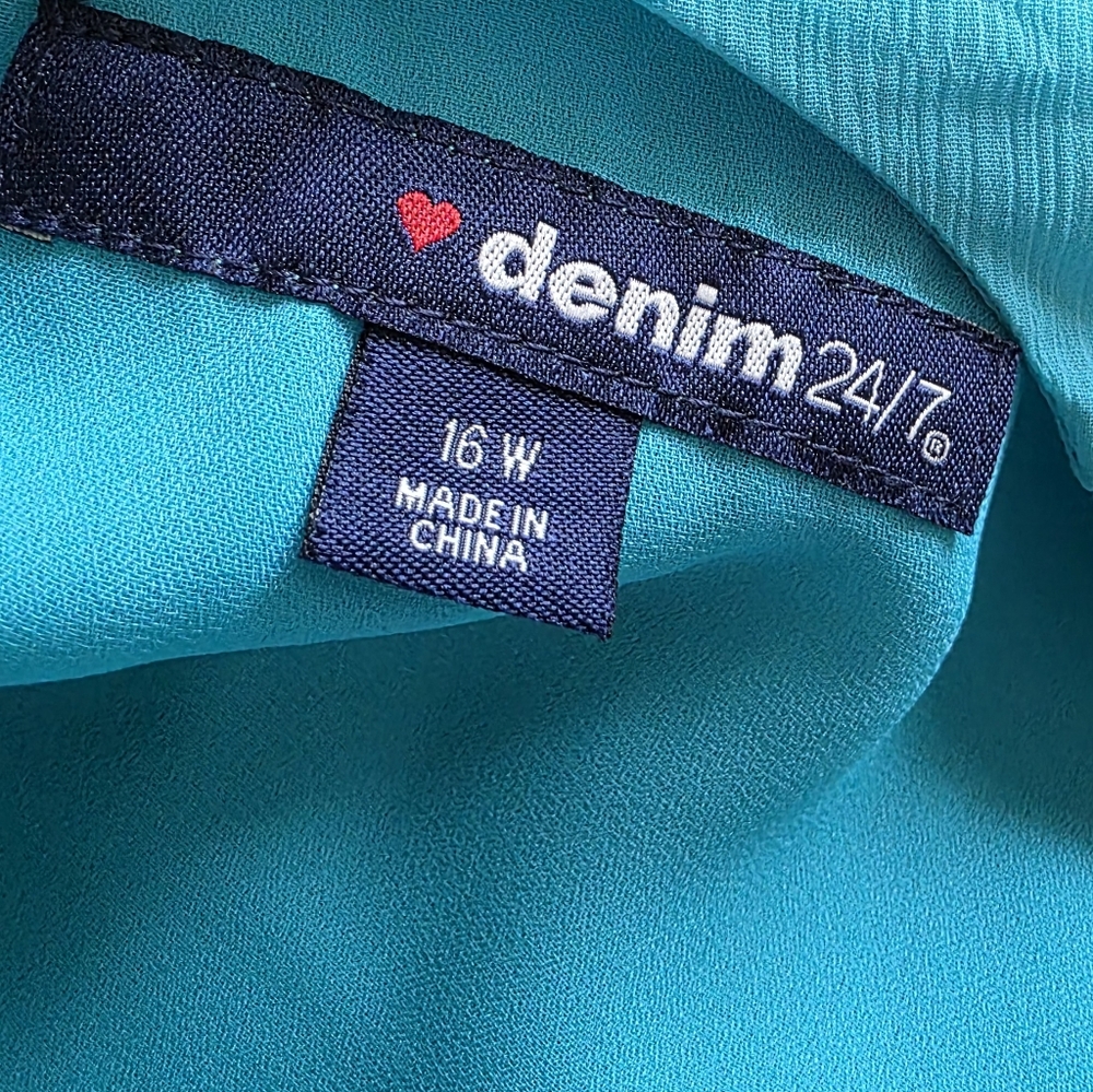 Elegant Turquoise Embellished Dress Size 16W - Picture 8 of 9